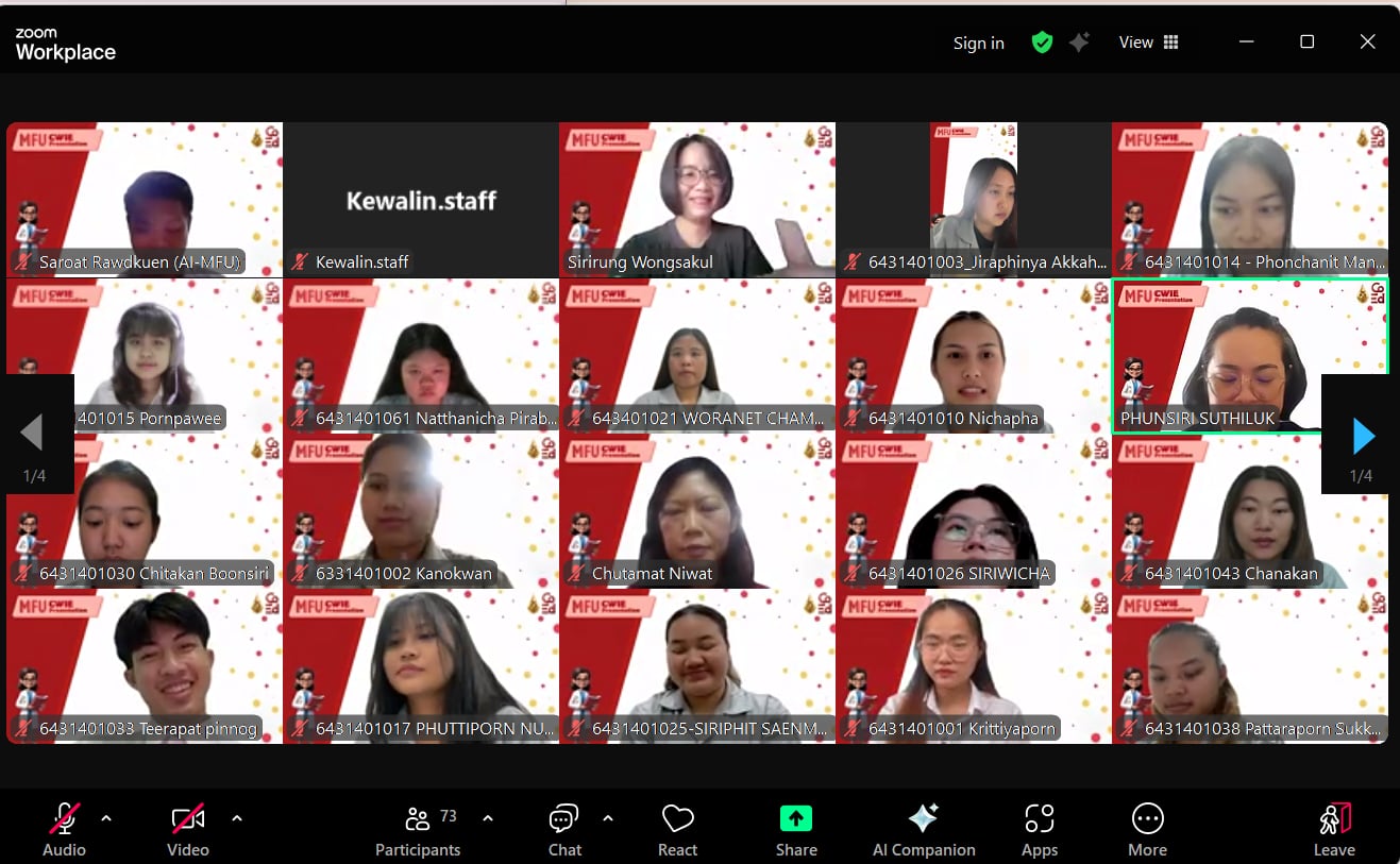 กิจกรรม CWIE Presentation 2/2024 | สาขาวิชาวิทยาศาสตร์และเทคโนโลยีการอาหาร สำนักวิชาอุตสาหกรรมเกษตร